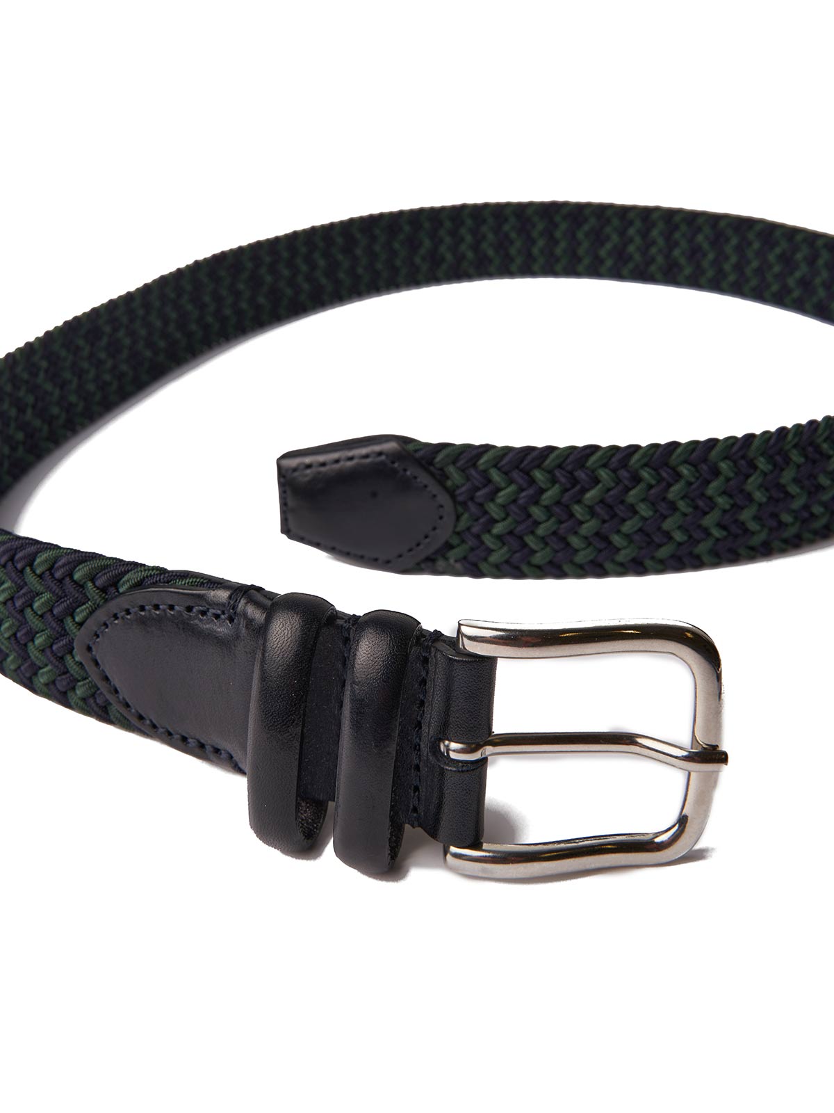 Elastisk Strikkbelte - Navy og Grønn