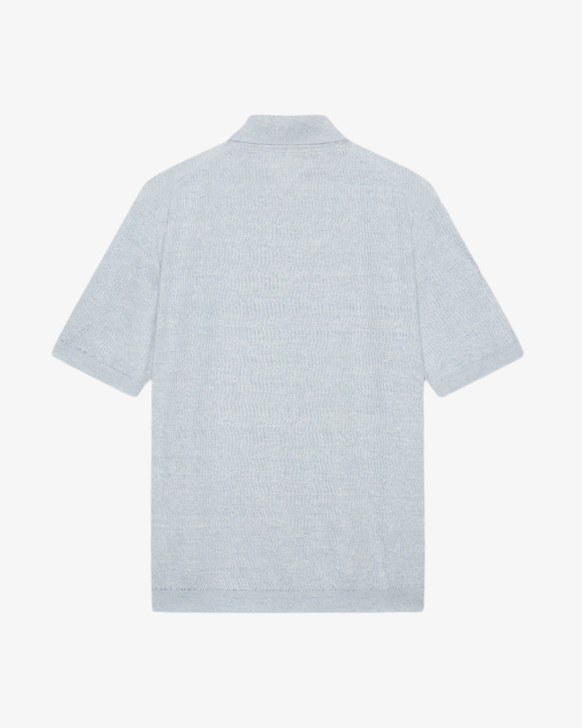 Strikket Polo - Lys blå