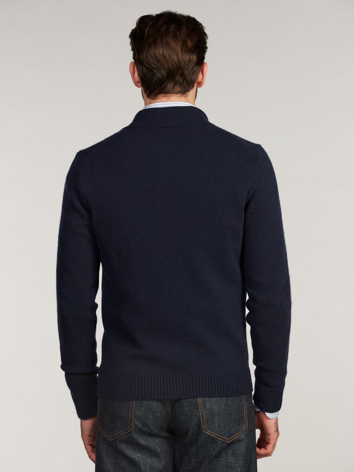 Cardigan merinoull polokrage - Navy