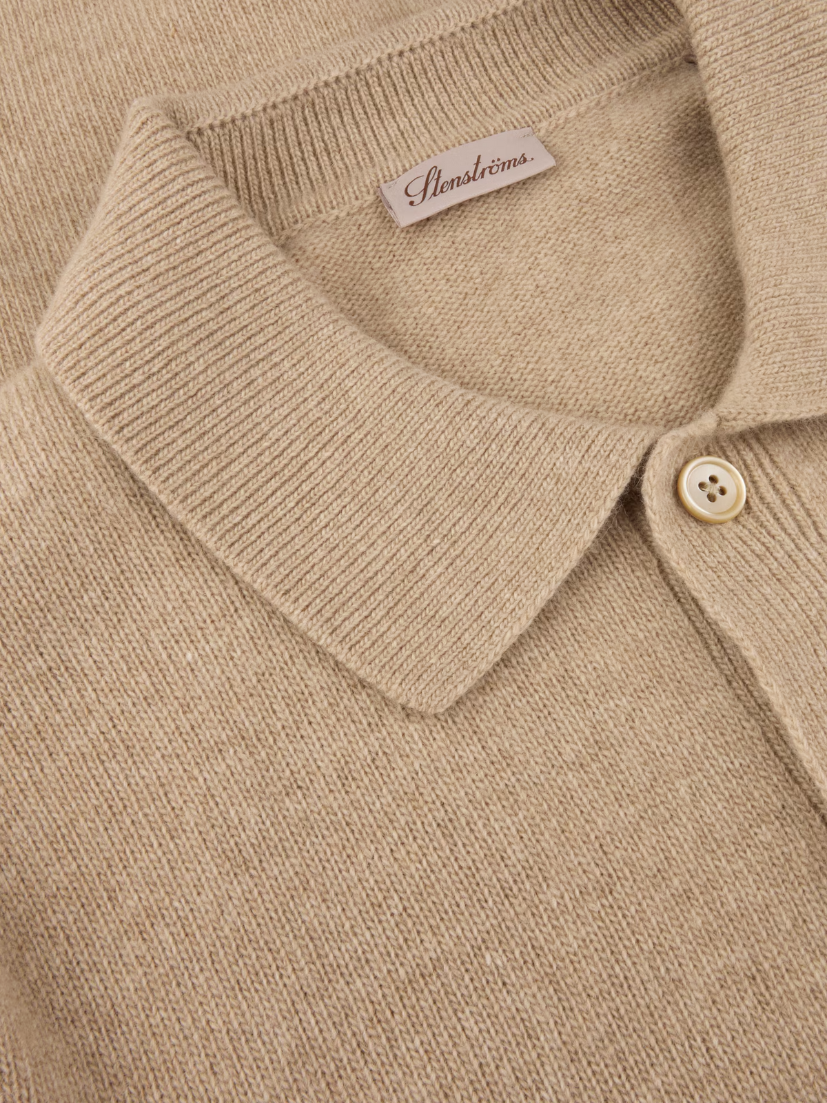 Cardigan merinoull polokrage - Beige