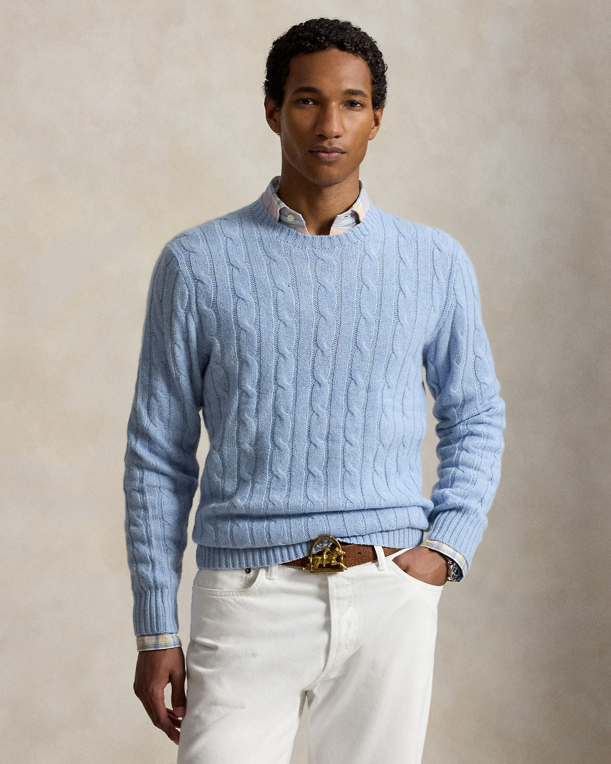 Cable Knit - lys blå
