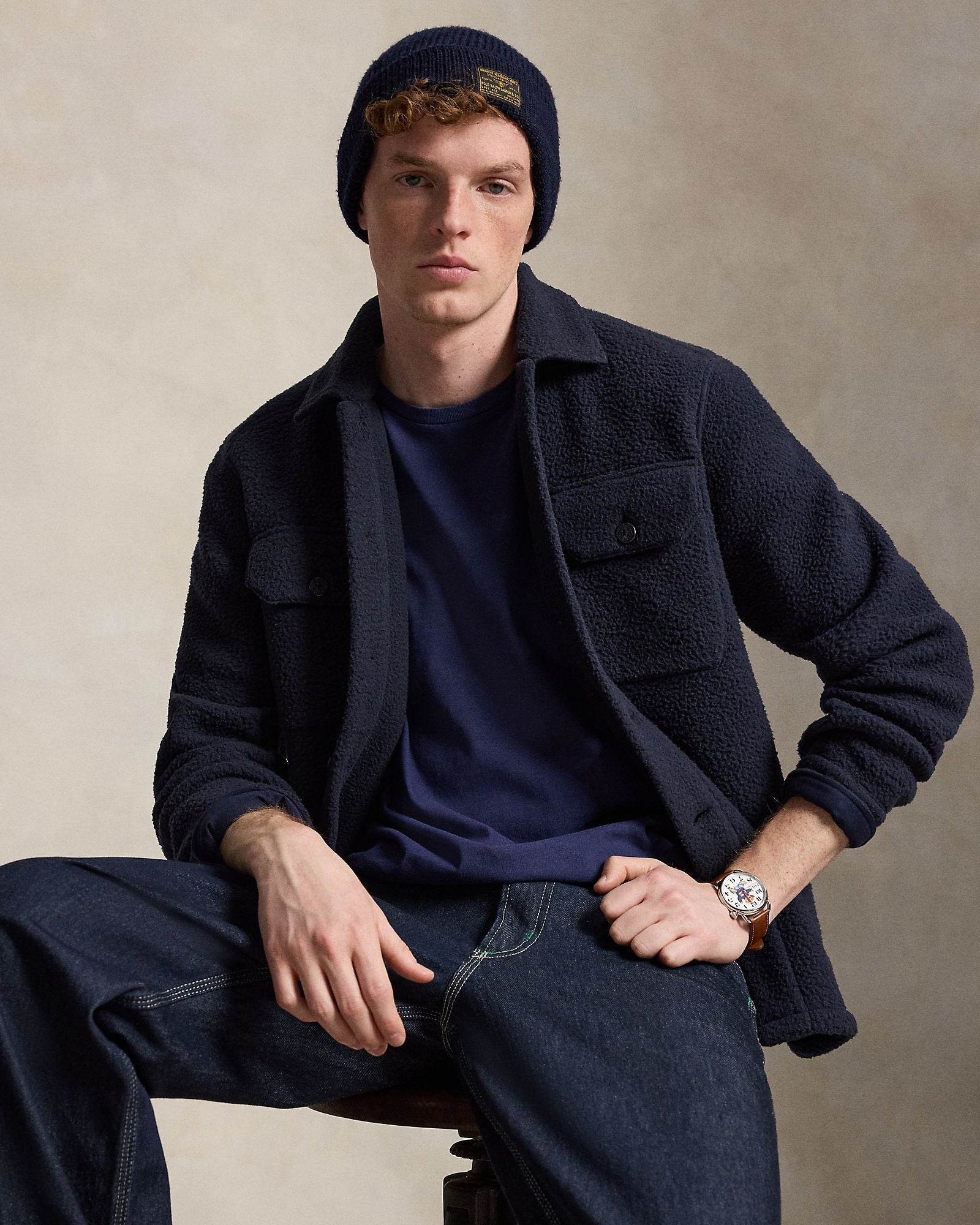 T-Shirt med lomme - Navy