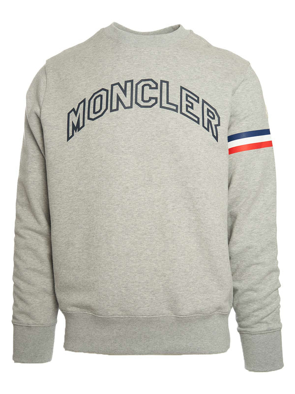 Crew neck sweatshirt grå-MONCLER-www.gunnaroye.no