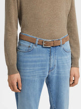Triple Stitch Buckle Belte Beige-Zegna-www.gunnaroye.no